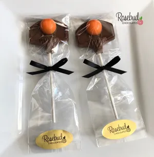 12 BASKETBALL HOOP & BALL Chocolate Lollipop Party Favors