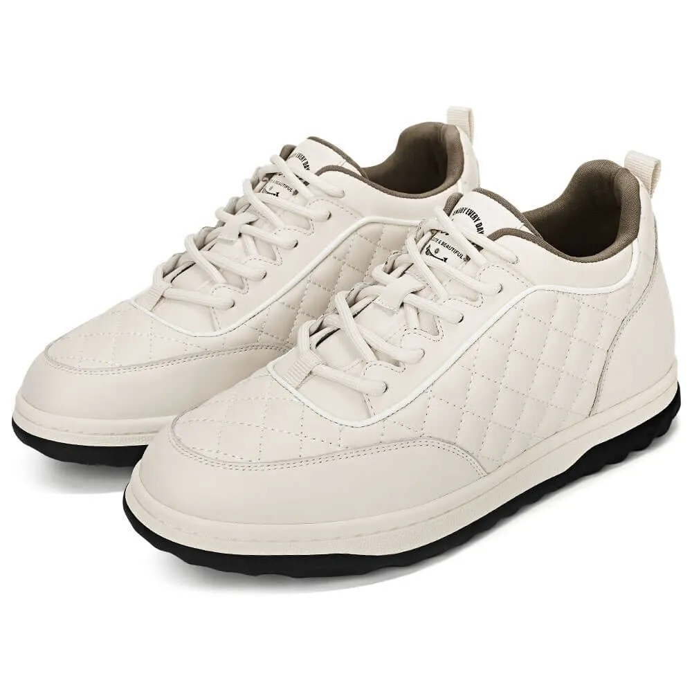 6 CM/2.36 Inches CMR CHAMARIPA  Elevate Your Sports Style with 6cm/2.36 Inch Beige Casual Sneakers