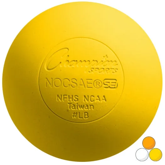 60 Yellow Champion Sports Lacrosse Balls meets NOCSAE standard SEI Certified