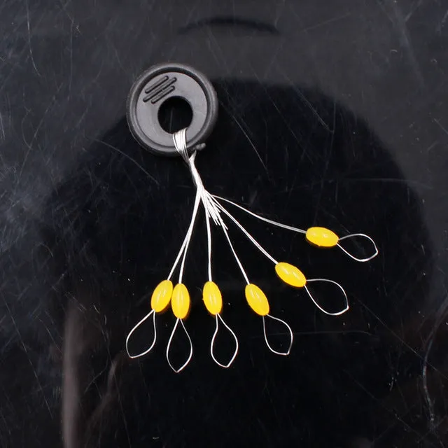 60PCS 10 Set Yellow High Quality Rubber Space Beans For Sea Carp Fly Fishing Spinner Bait Accessories Tool Fish Sport Tackle