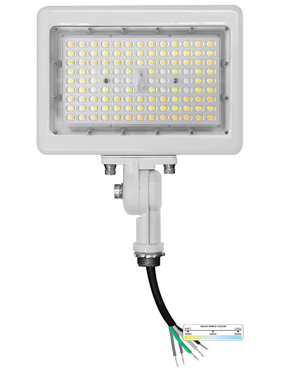 90W LED Flood Lights Outdoor Security Lighting - Waterproof - 3CCT 3000K-5000K - 12600LM - Knuckle Mount