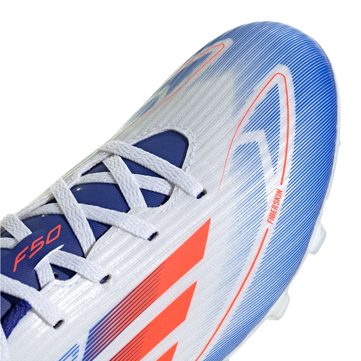 adidas F50 Club FxG Football Boots - Adult - White/Red/Lucid Blue