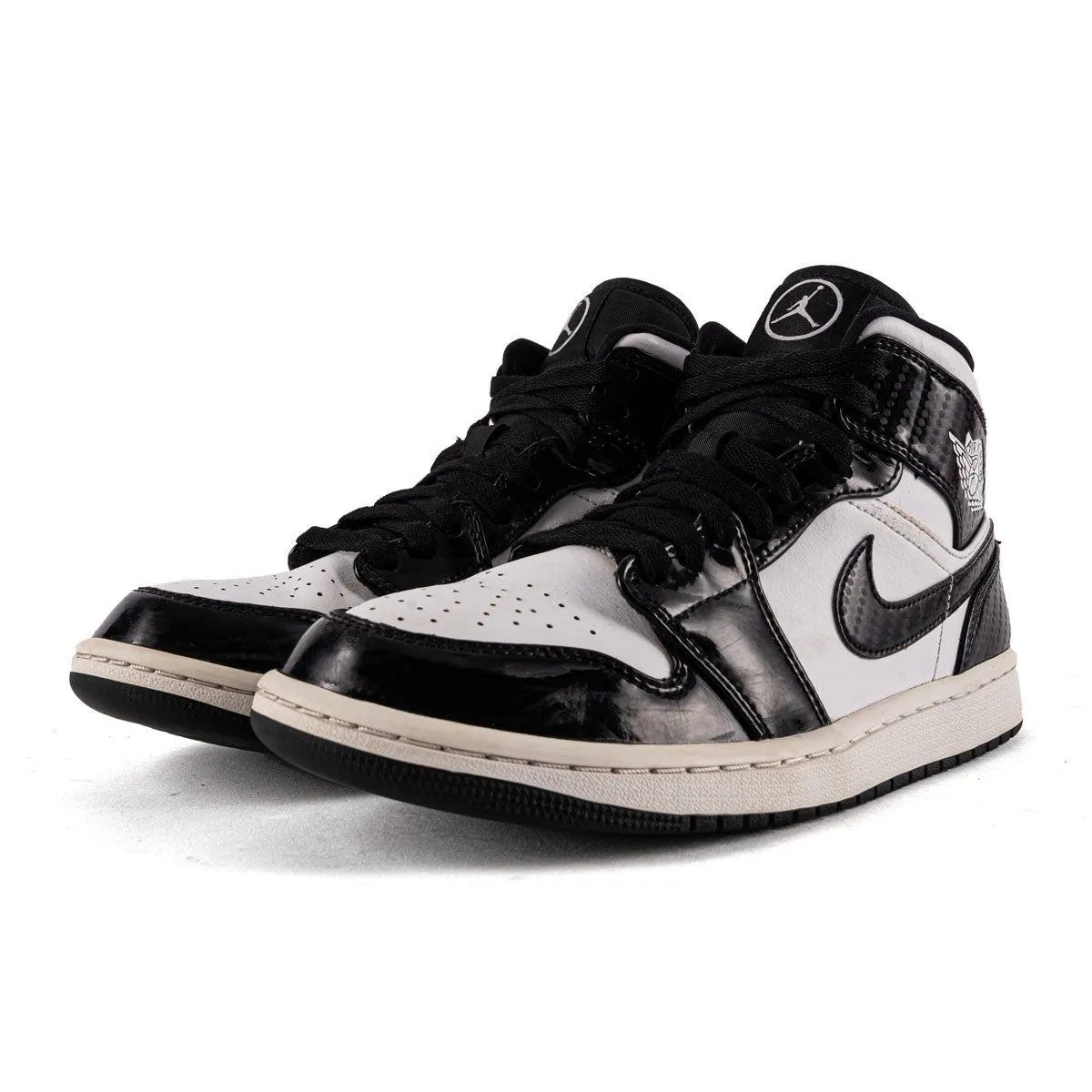 Air Jordan 1 Carbon Fiber High-Top Sneakers Leather Black Colour For Men