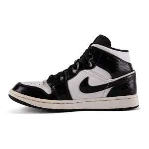 Air Jordan 1 Carbon Fiber High-Top Sneakers Leather Black Colour For Men