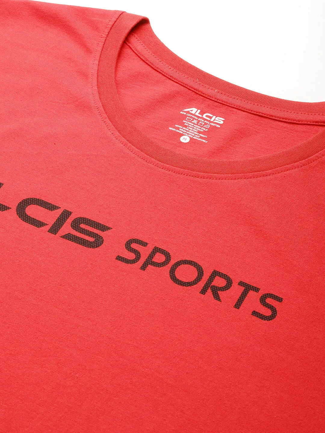 Alcis Men Red Typography Printed Sports T-shirt