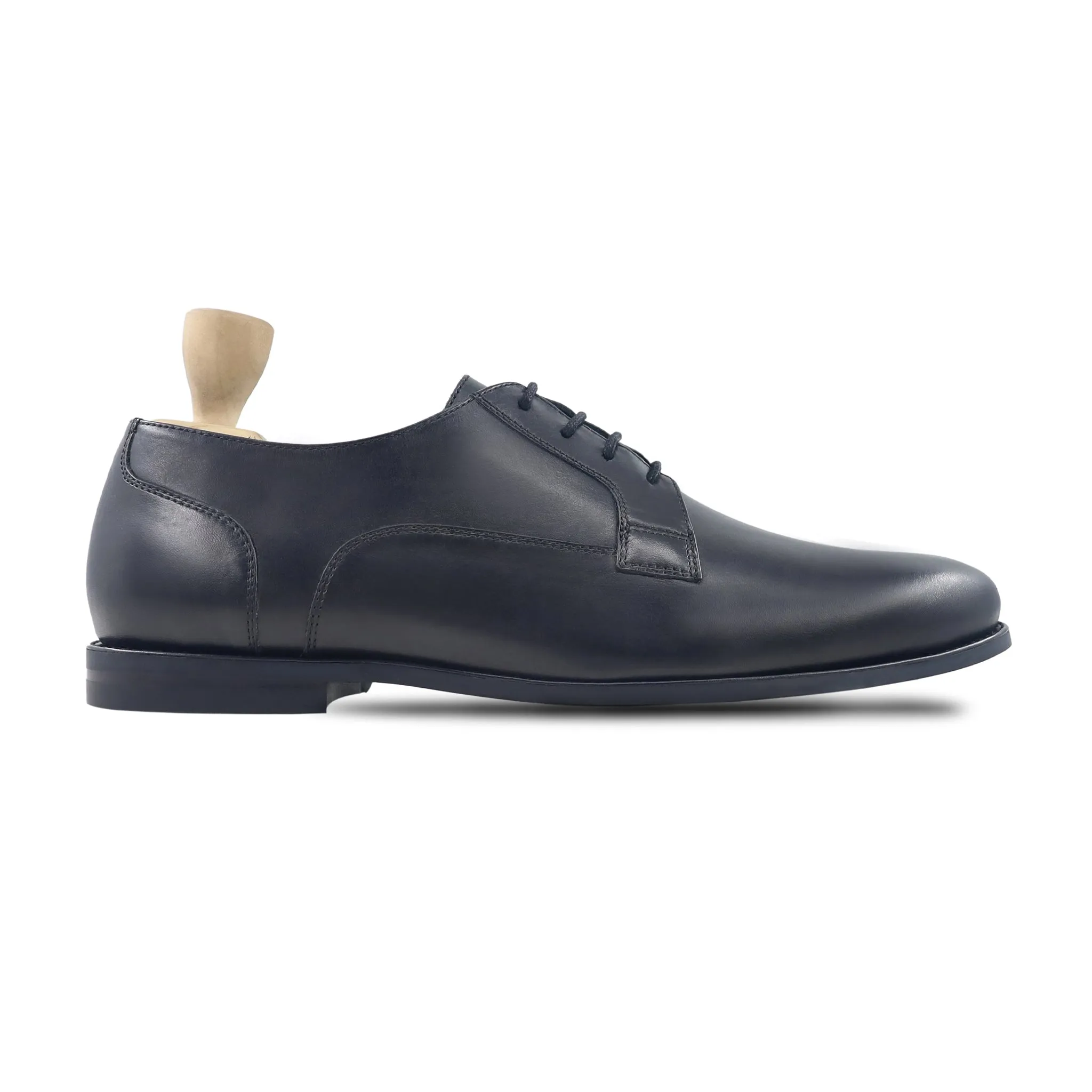 Aliza - Men's Black Calf Leather Derby Shoe