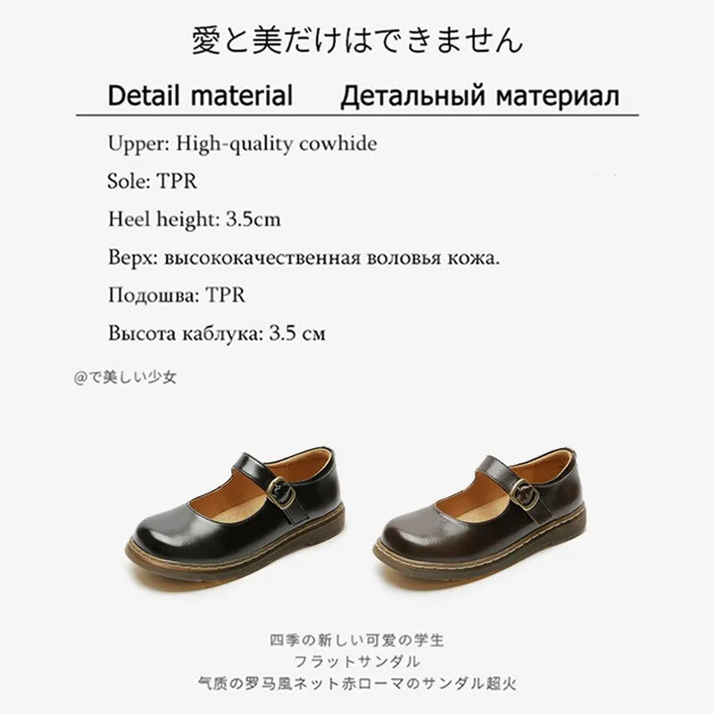 Amozae--Graduation Gift Big Sale Summer Thin Section 2024 New Round Retro Shoes Women Shoes Mary Jane Low Heel Women Shoes Women's Lolita Style Shoes Vintage