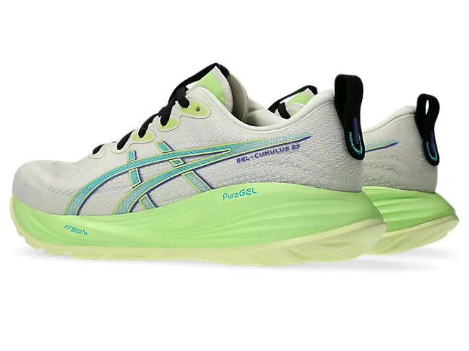 ASICS MEN'S GEL CUMULUS 27 BIRCH/LIME RUNNING SHOES