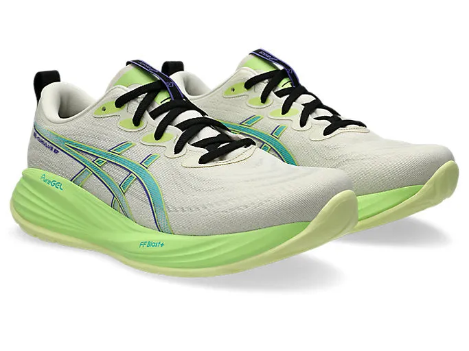 ASICS MEN'S GEL CUMULUS 27 BIRCH/LIME RUNNING SHOES