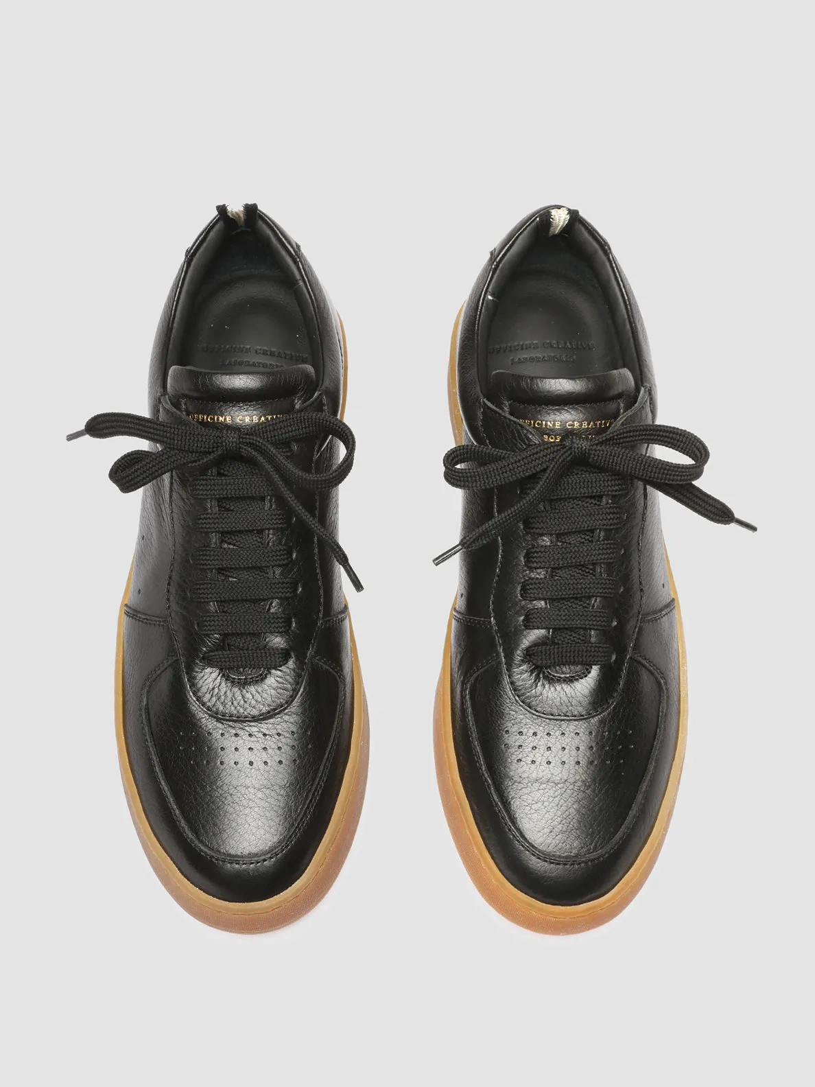 ASSET 001 - Black Leather Low Top Sneakers