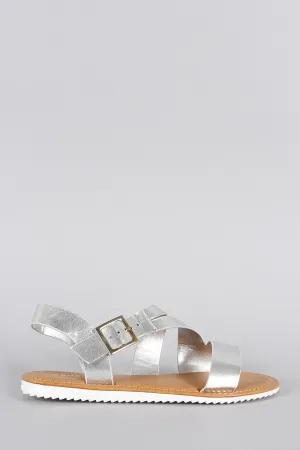 Bamboo Strappy Metallic Sandal