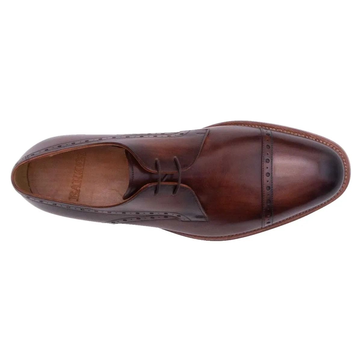 BARKER Wye Shoes - Mens Derby - Hand Brushed Brown