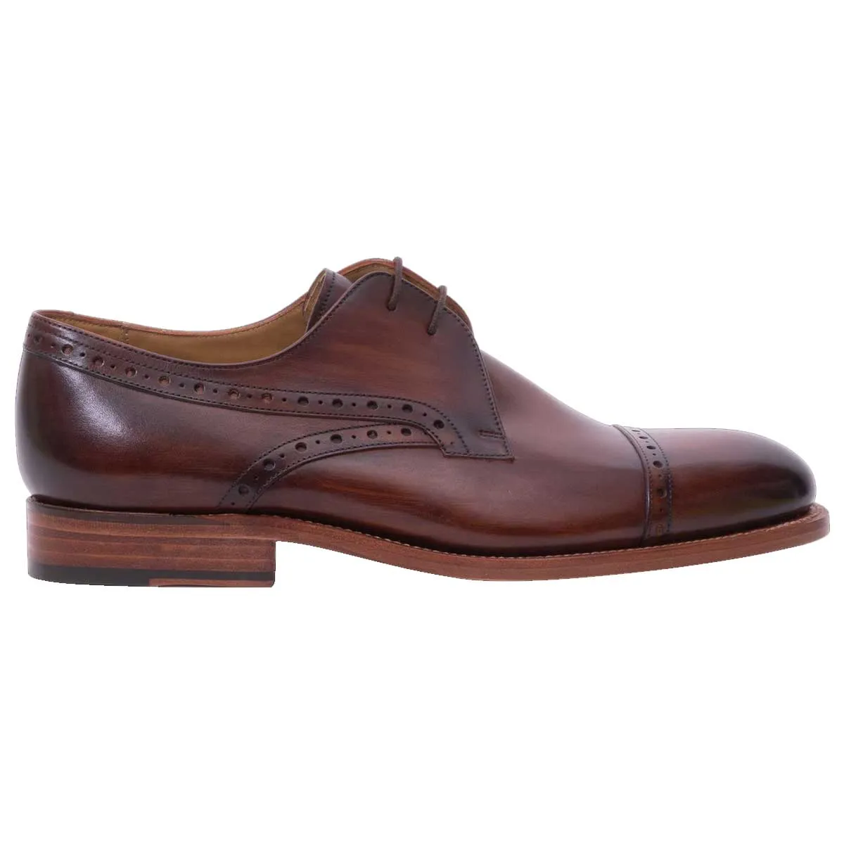 BARKER Wye Shoes - Mens Derby - Hand Brushed Brown