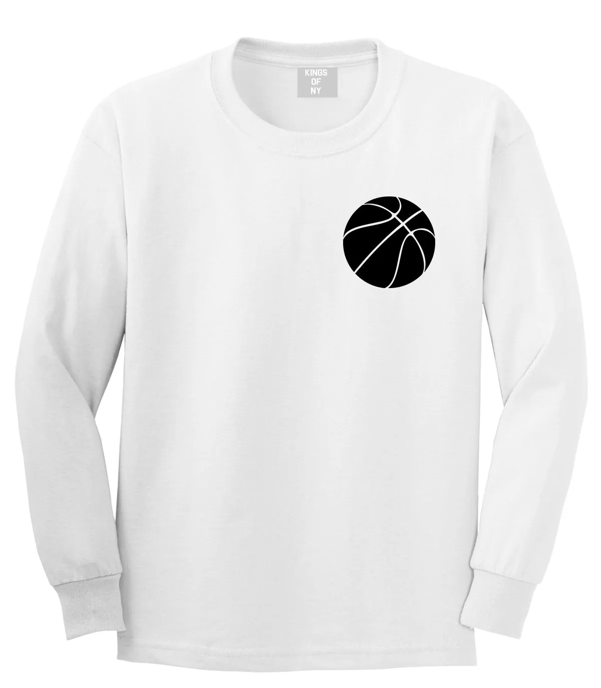 Basketball Logo Chest Mens Long Sleeve T-Shirt