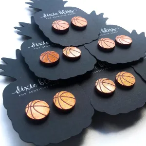 Basketball Stud Earrings - For Sensitive Ears