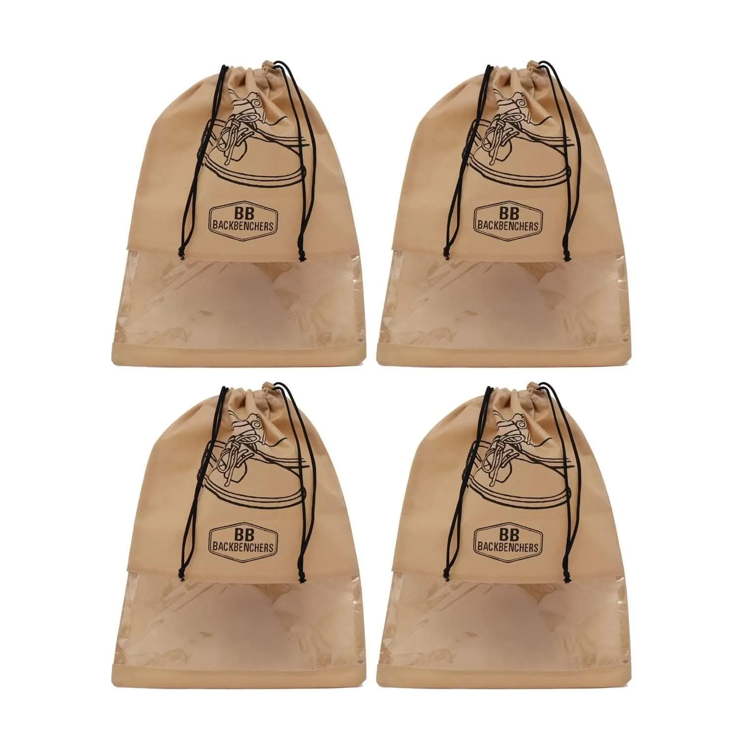 BB BACKBENCHERS Shoe Bag Cover ( pack of 4, beige )