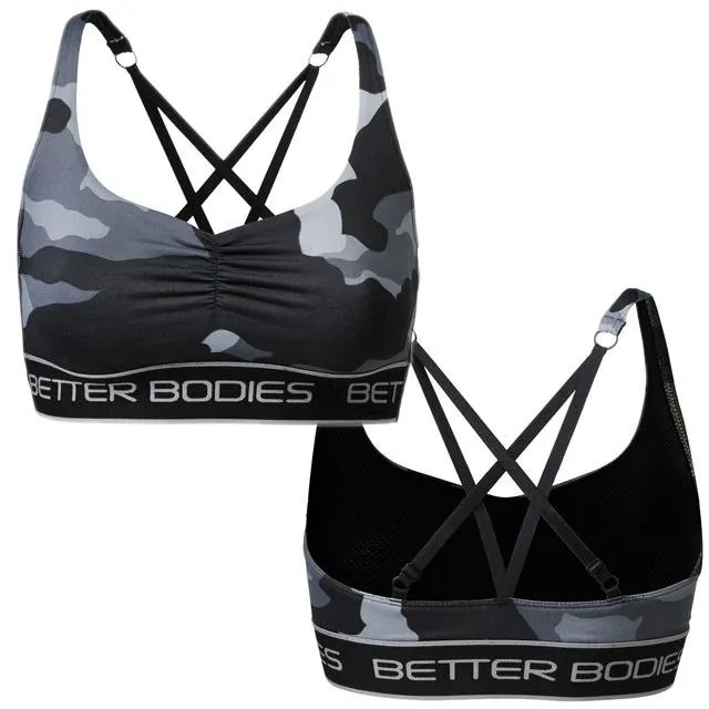 Better Bodies Athlete Short Top - Grey Camo Print