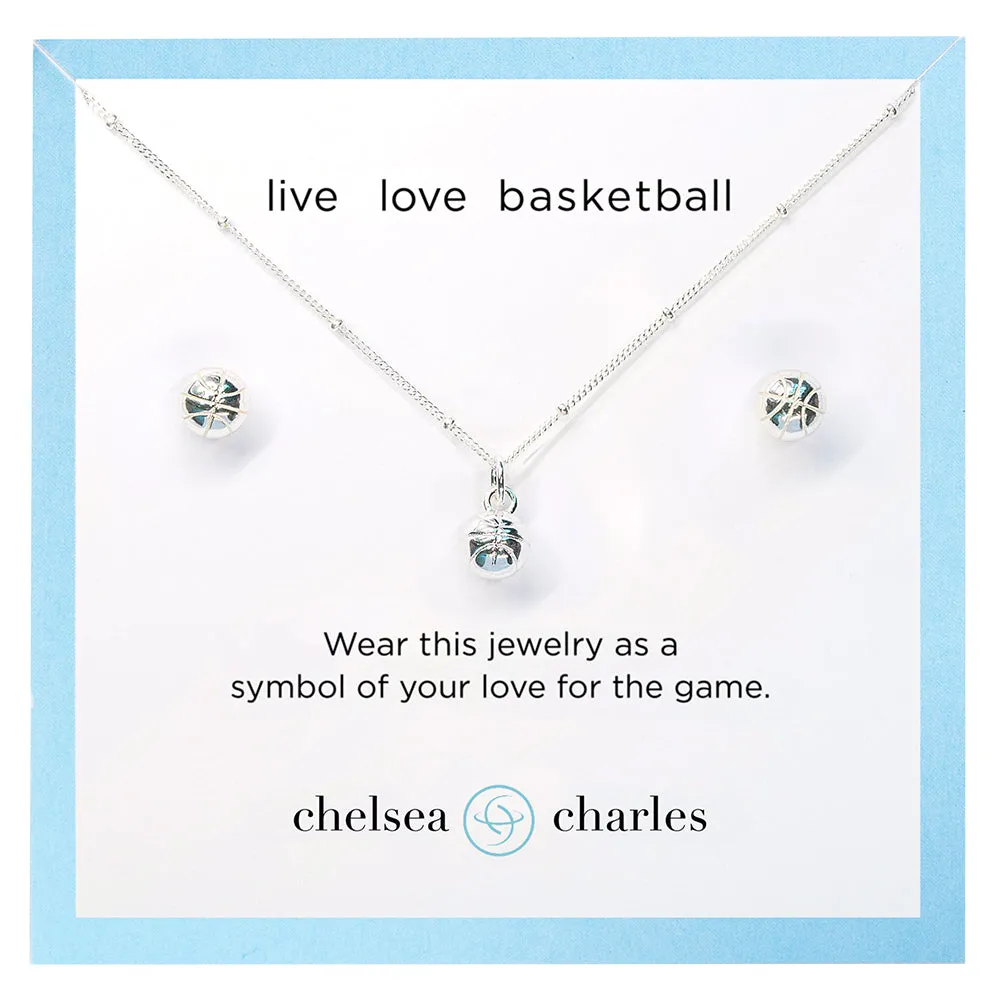 CC Sport Basketball Necklace and Earring Gift Set