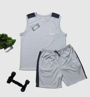 Colorblock Men Co-ord Set(Grey)