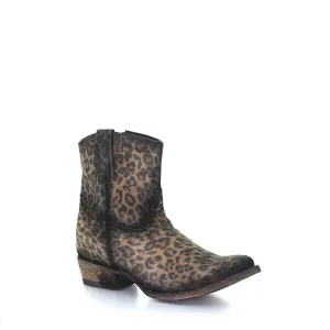 CORRAL WOMEN'S LEOPARD PRINT ZIPPER ANKLE BOOTIE - C3627