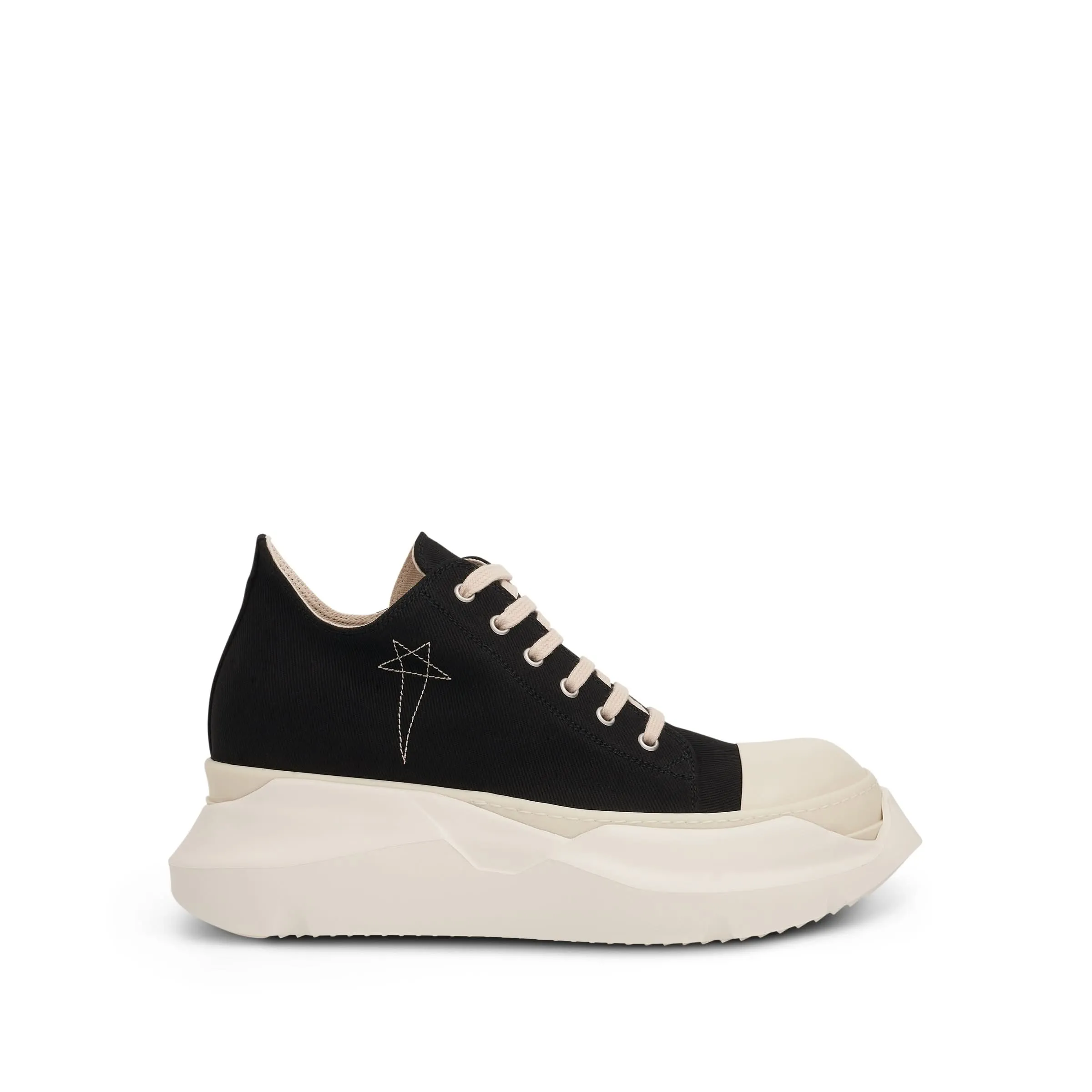 DRKSHDW Abstract Low Denim Pentagram Stitch Sneakers in Black/Pearl/Milk