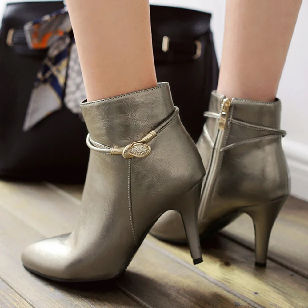 Elegant Booties High Heels Pointed Toe Ankle