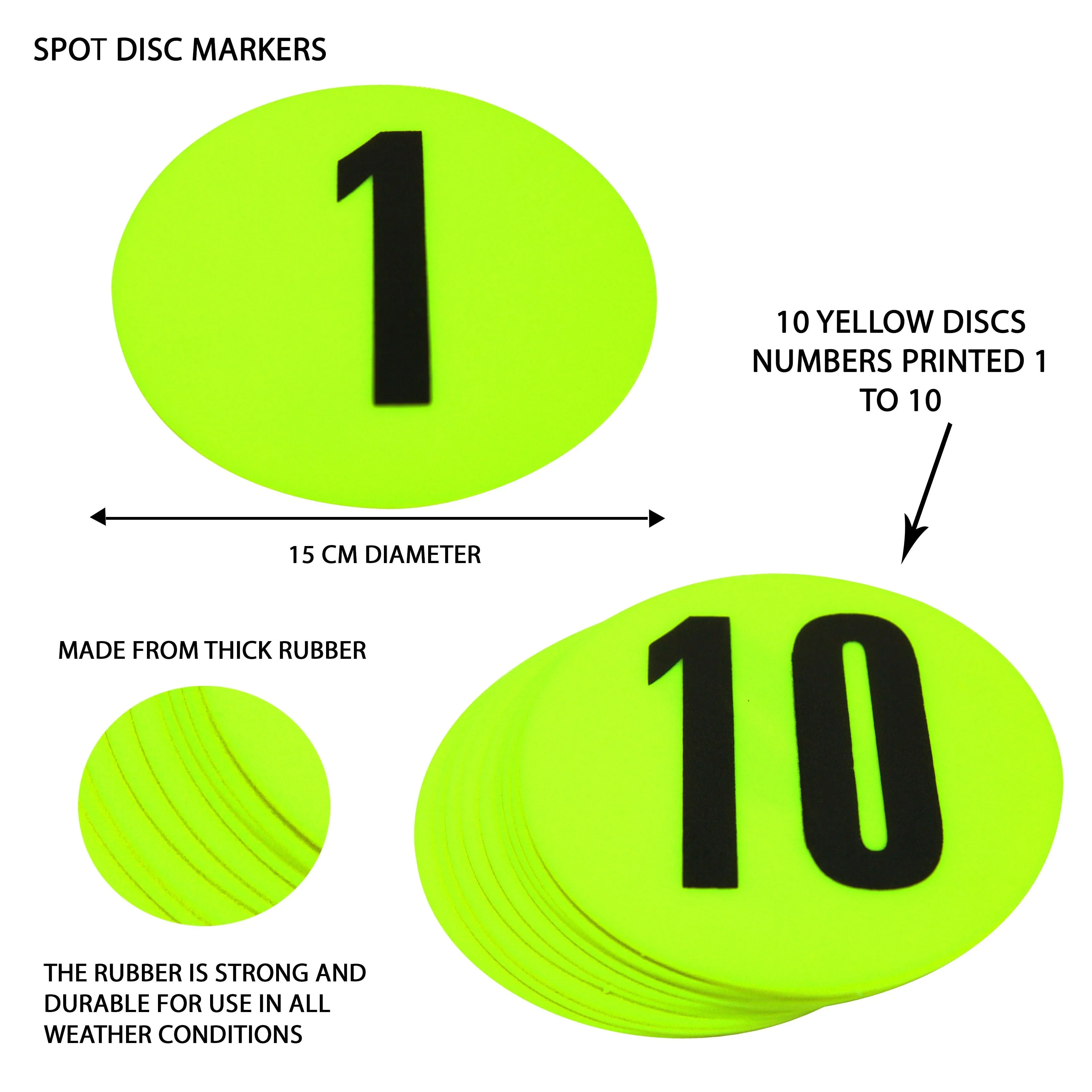 FH Flat Disc Markers Set - Numbered 1 to 10