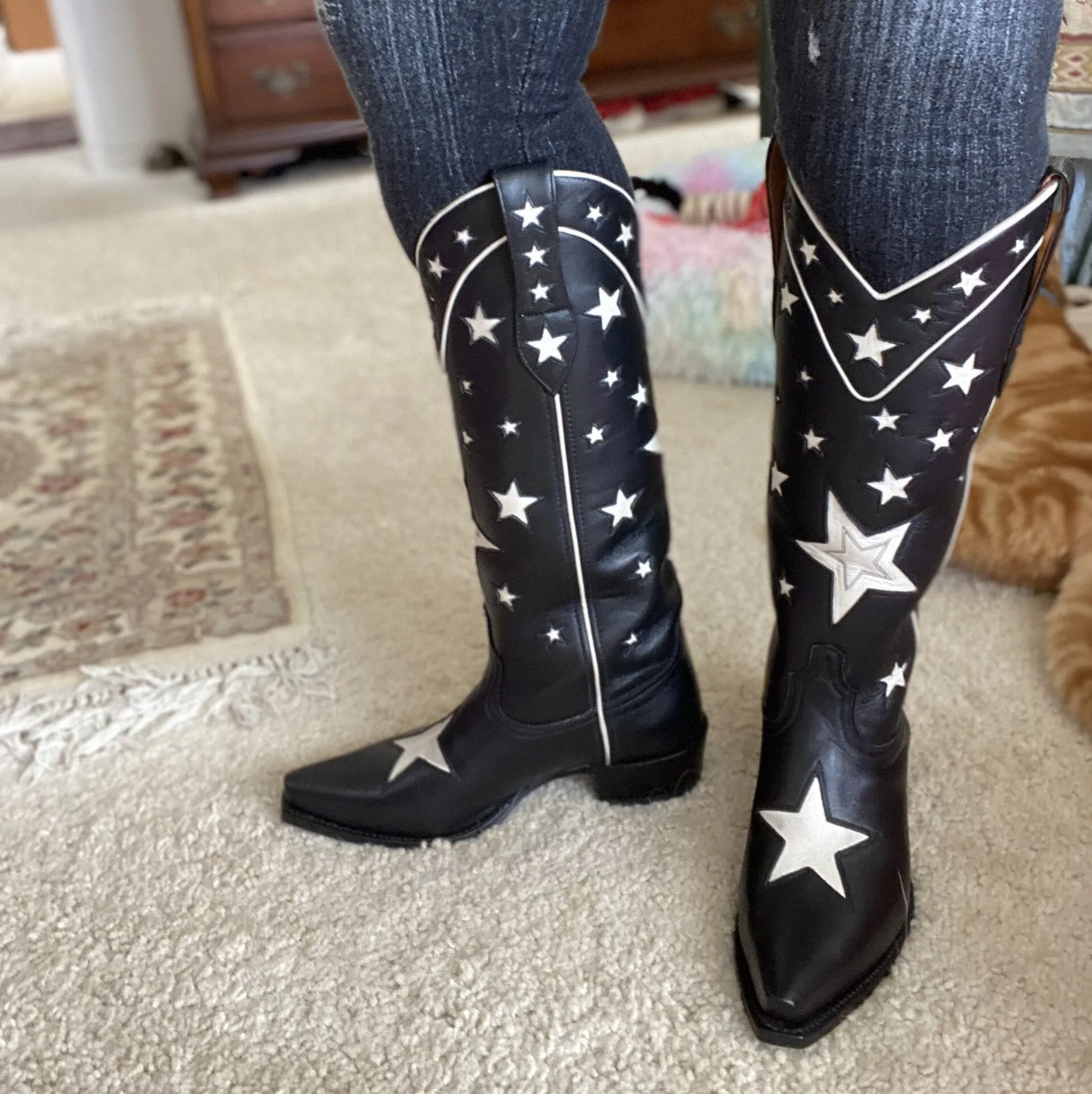 Five Star Thick Heel Western Cowboy Boots