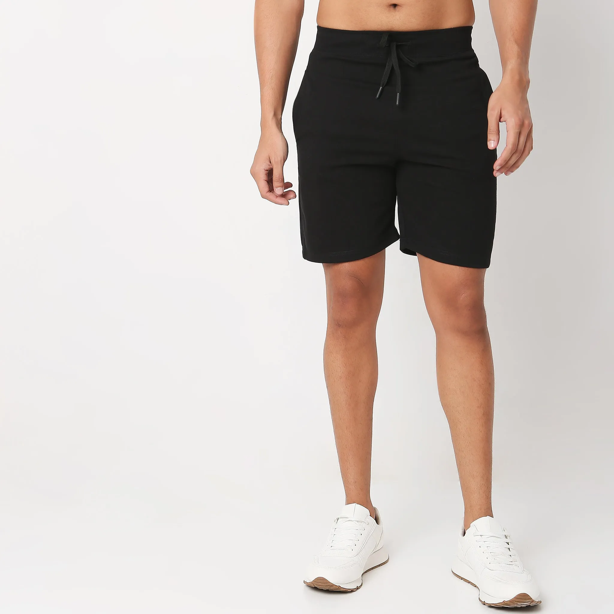 Flex Shorts - with Secure Mobile Pocket - Mid Rise Solid