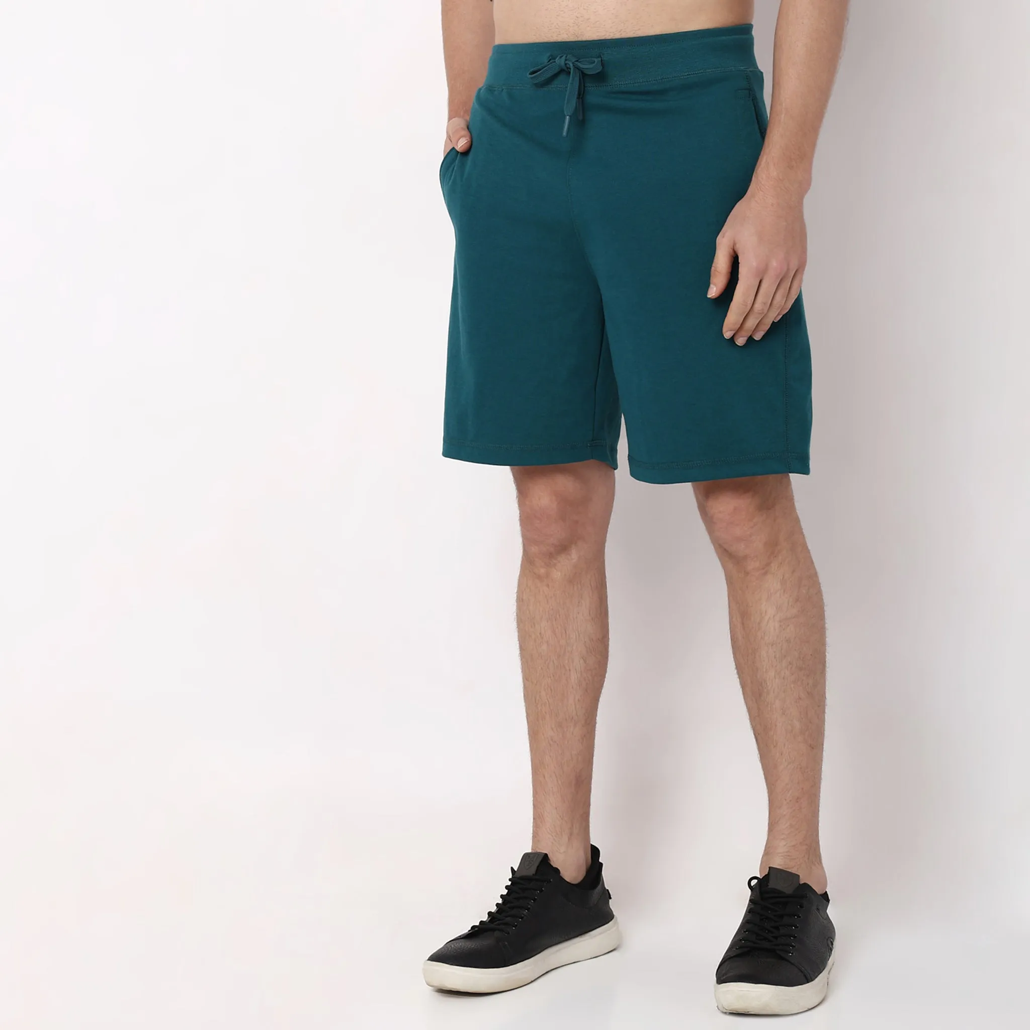 Flex Shorts - with Secure Mobile Pocket - Mid Rise Solid