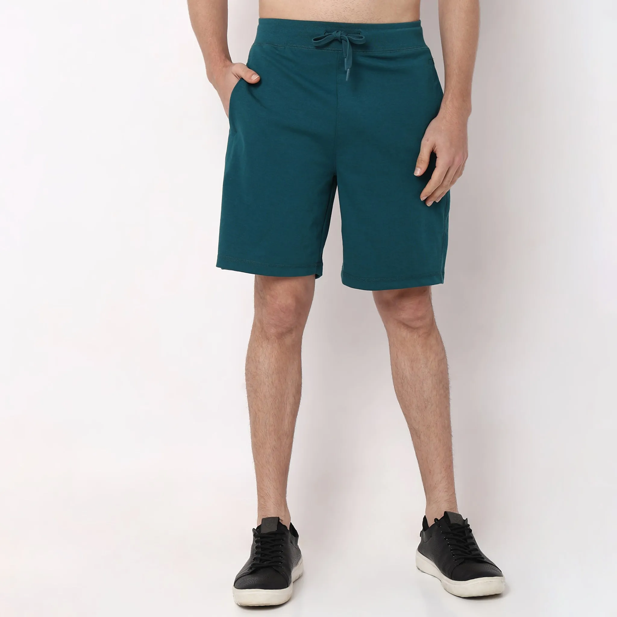 Flex Shorts - with Secure Mobile Pocket - Mid Rise Solid