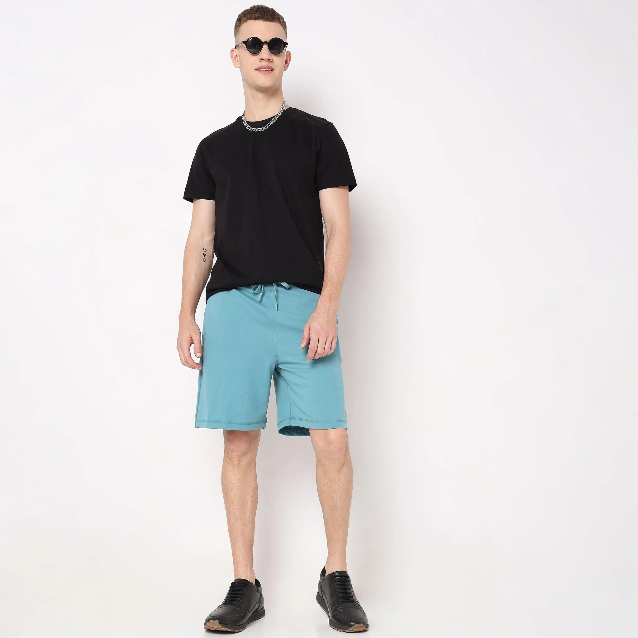 Flex Shorts - with Secure Mobile Pocket - Mid Rise Solid