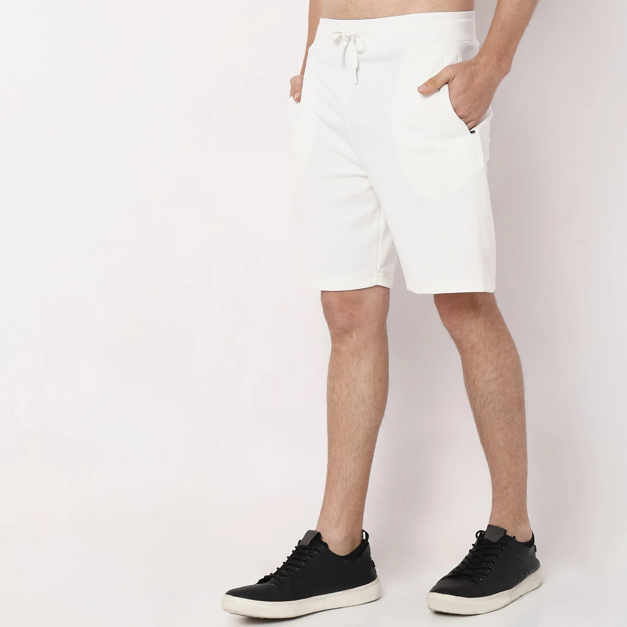 Flex Shorts - with Secure Mobile Pocket - Mid Rise Solid