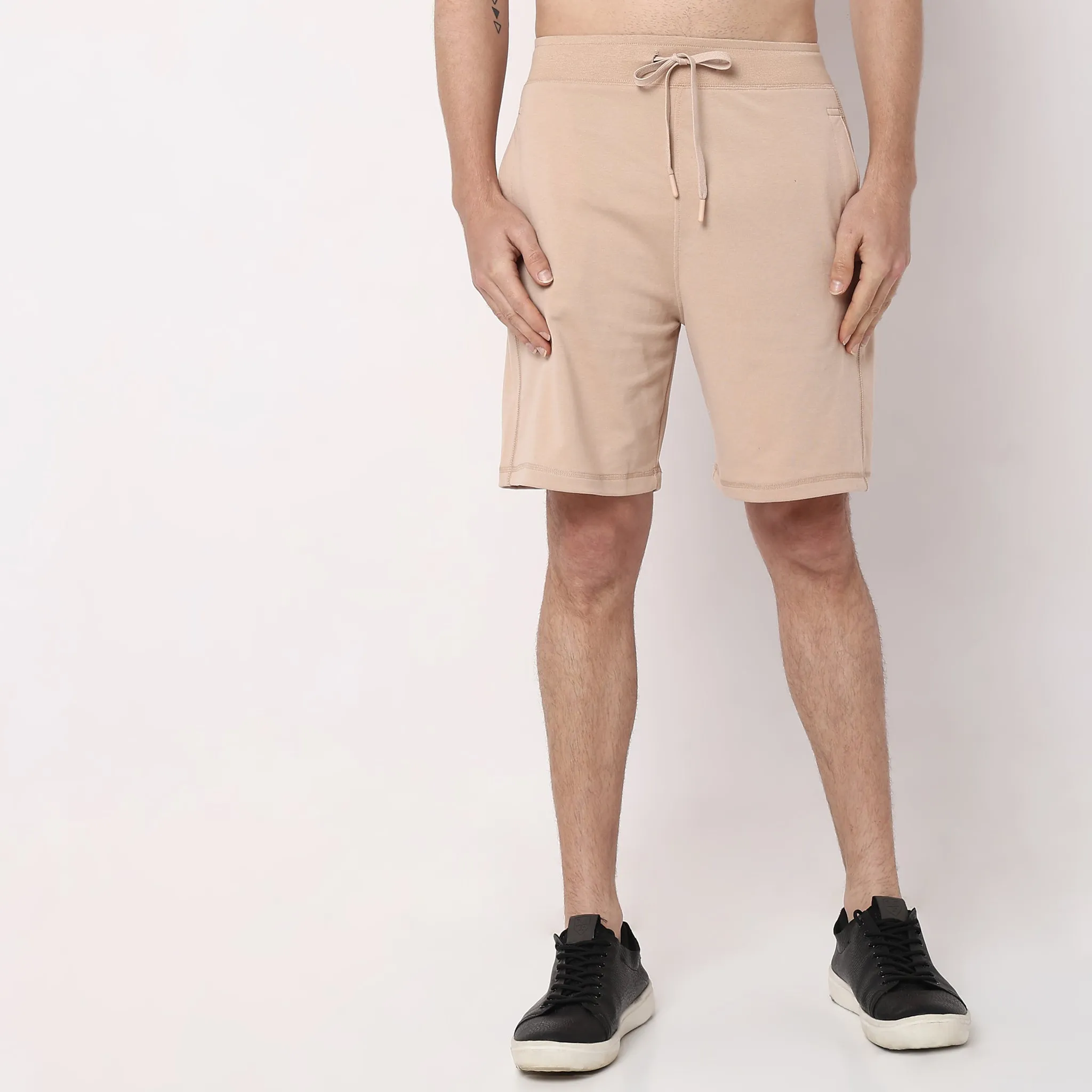 Flex Shorts - with Secure Mobile Pocket - Mid Rise Solid