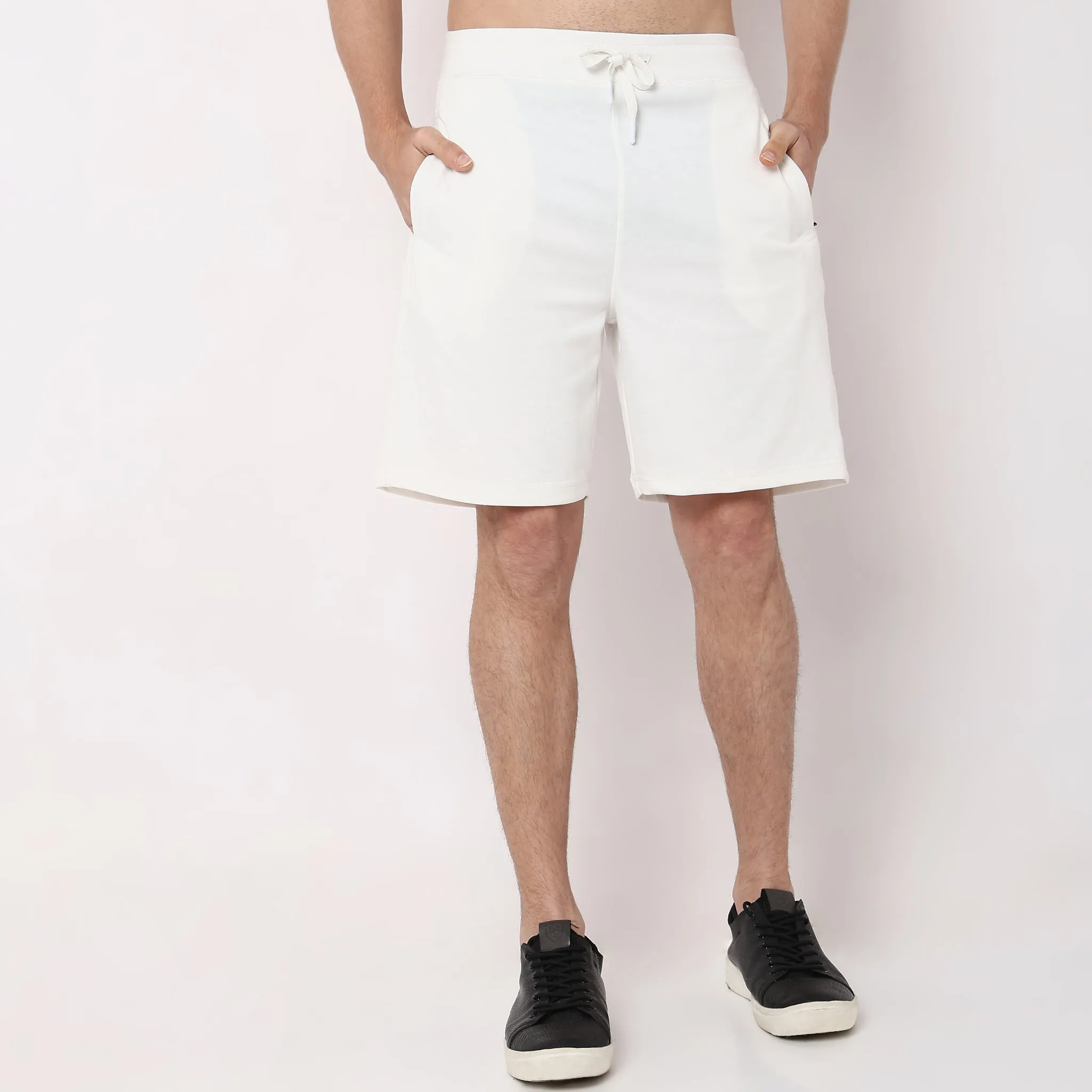 Flex Shorts - with Secure Mobile Pocket - Mid Rise Solid