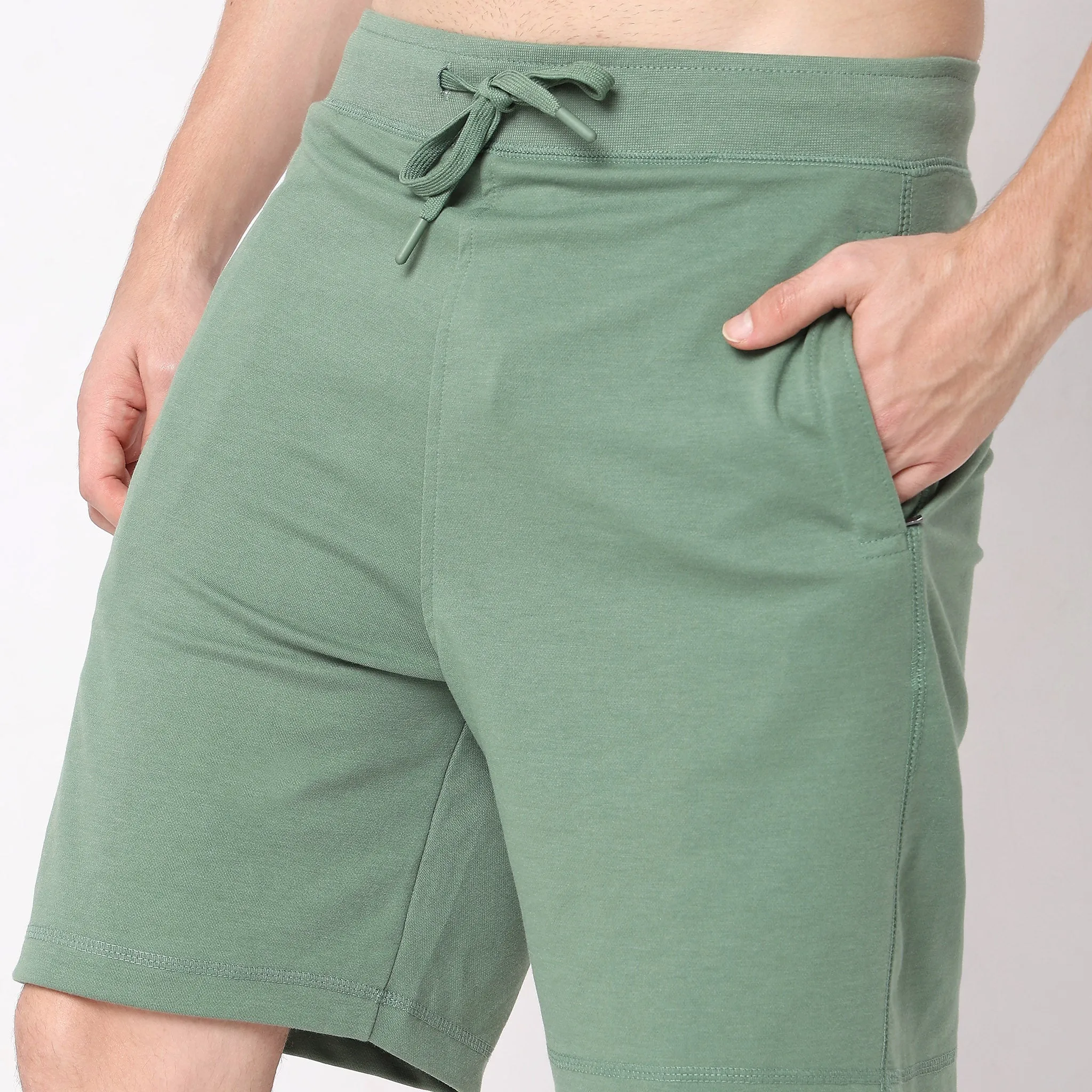 Flex Shorts - with Secure Mobile Pocket - Mid Rise Solid