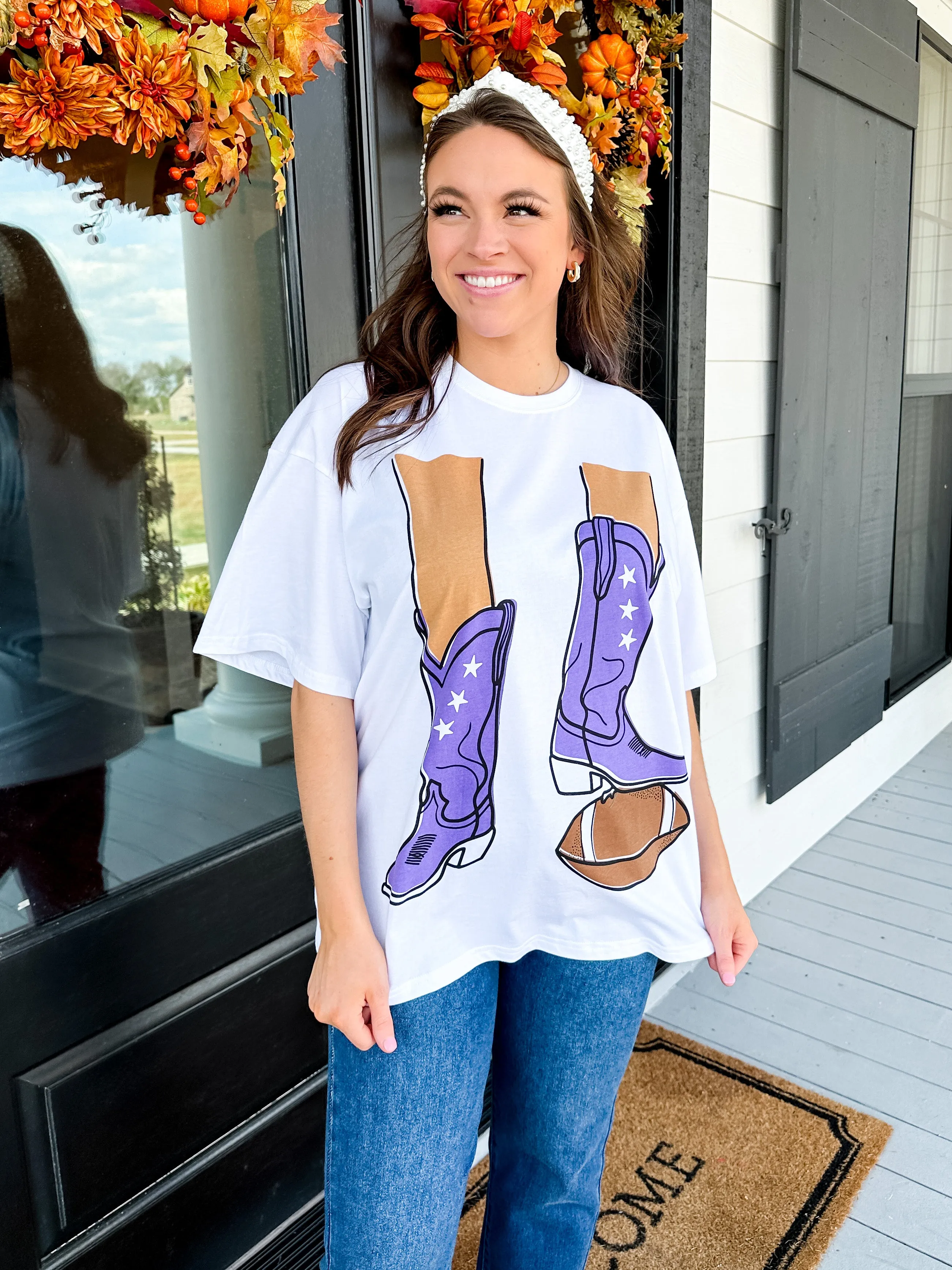 Football Purple Boots Tee