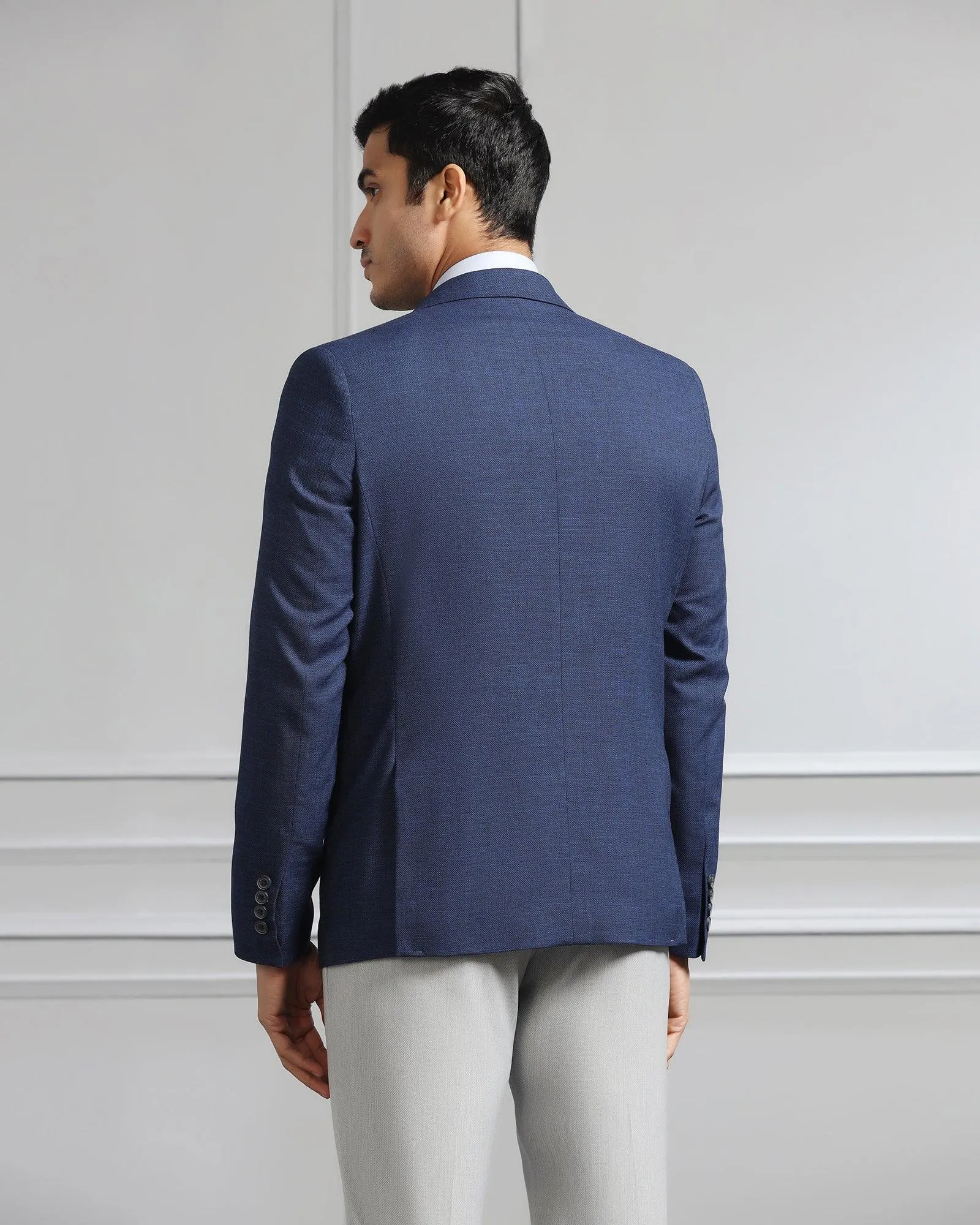 Formal Navy Textured Blazer - Bennett