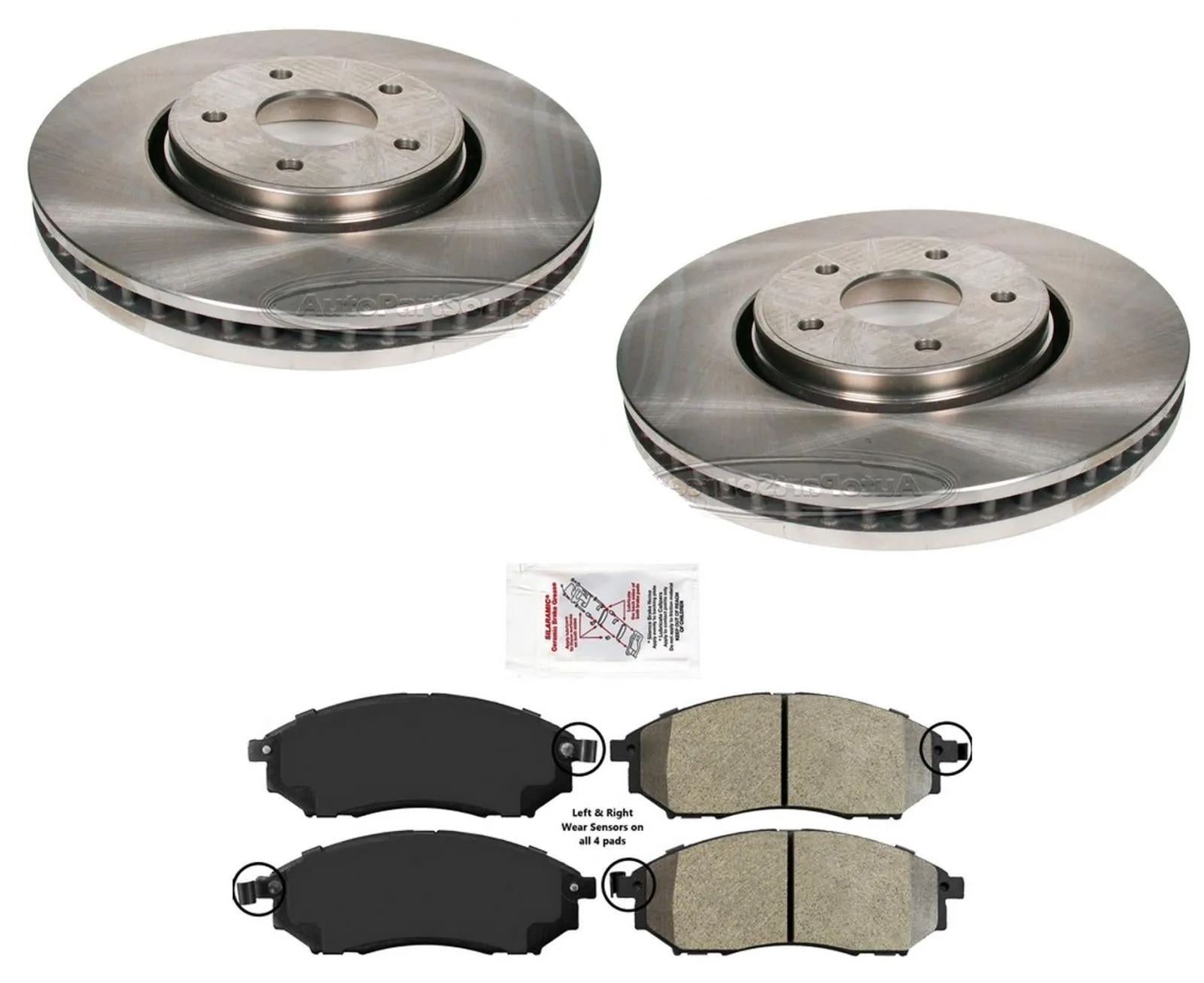 Front & Rear Brake Rotors & Brake Pads Brake Shoes Fits Infiniti FX35 2006-2008