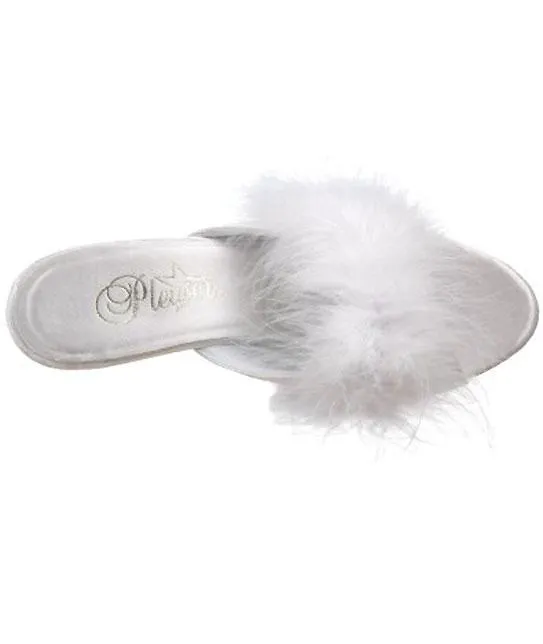 Fuzzy Slipper Shoe 3-inch Clear Heel 4-colors BELLE-301F