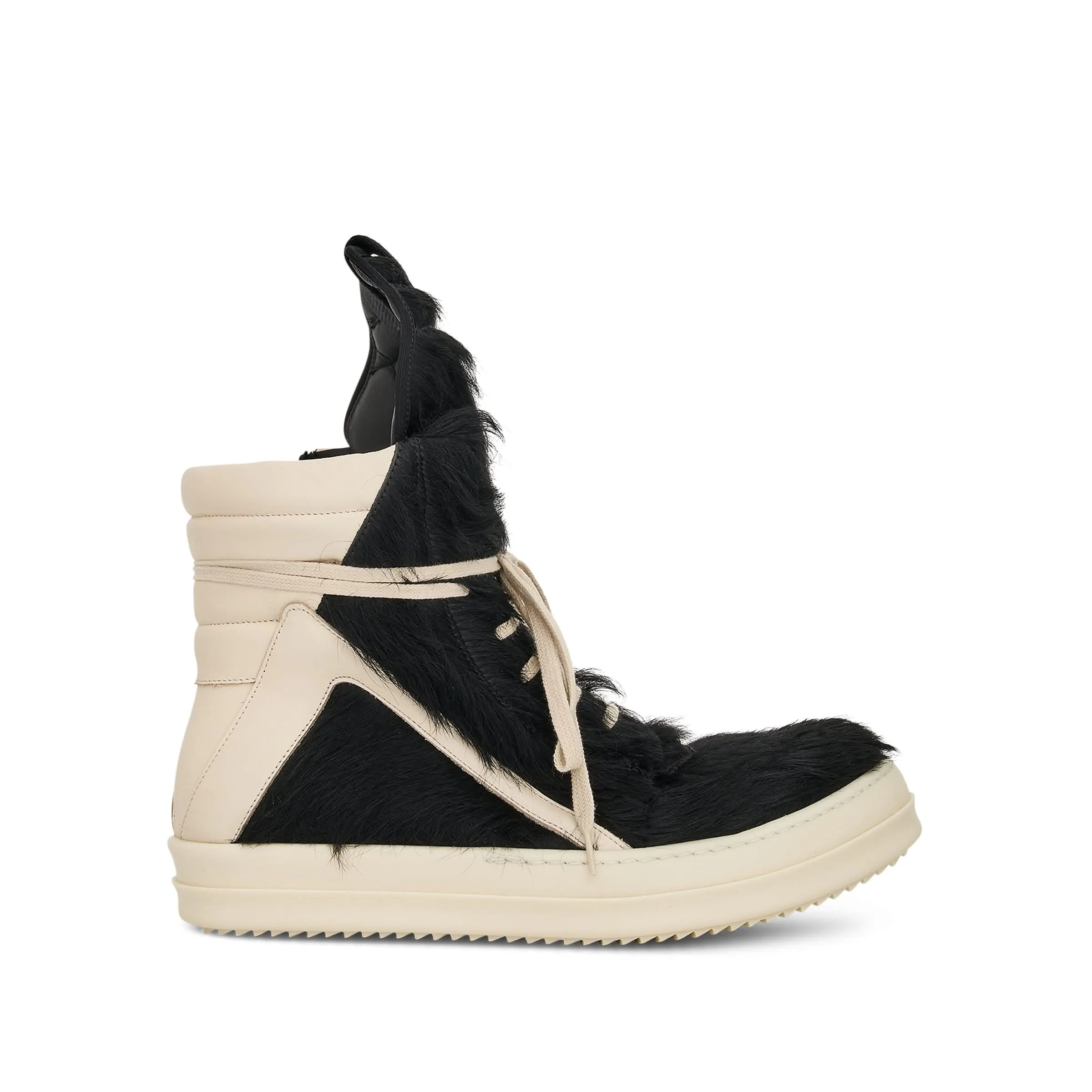 Geobasket Fur Sneaker in Black/Milk