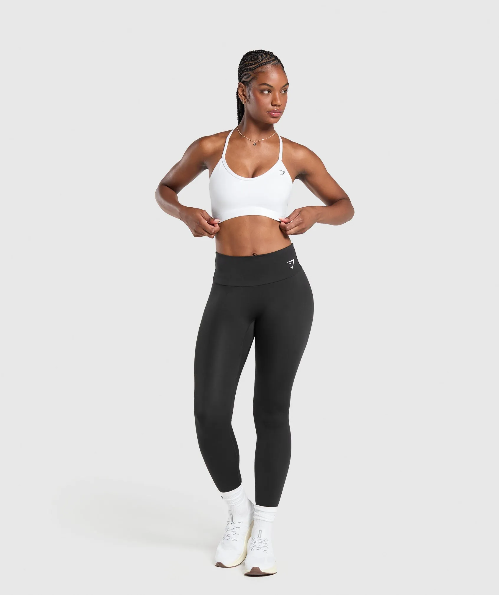 Gymshark V Neck Sports Bra - White