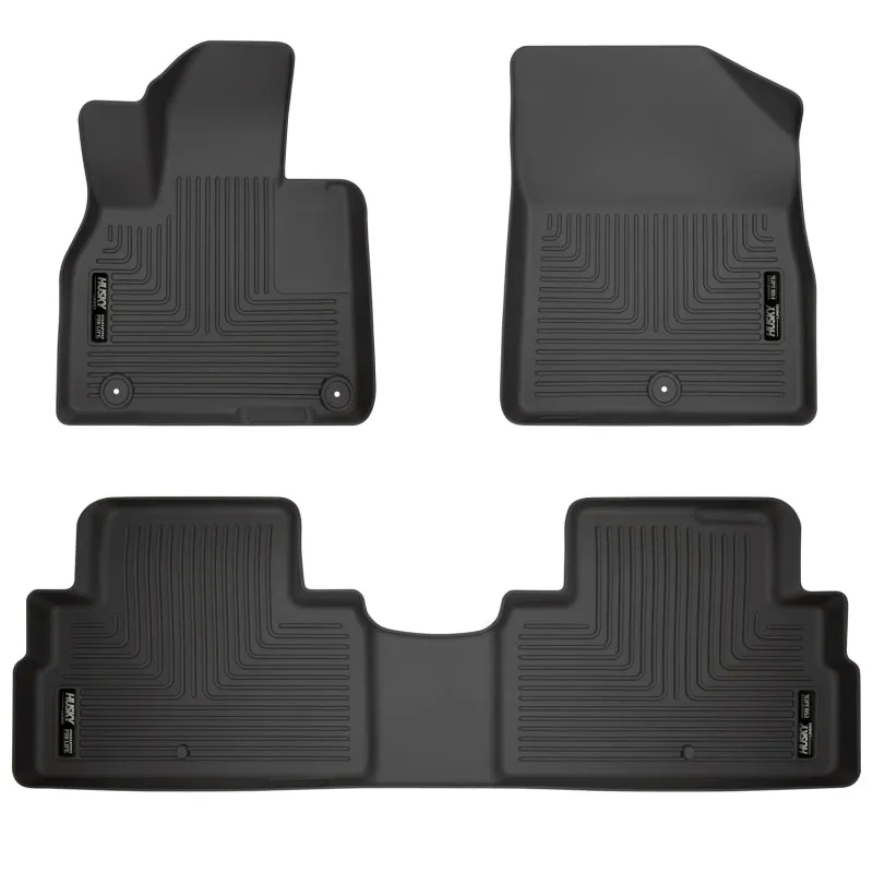 Husky Liners WeatherBeater Front / 2nd Row Floor Liner - Black - Hyundai Palisade 2020-24