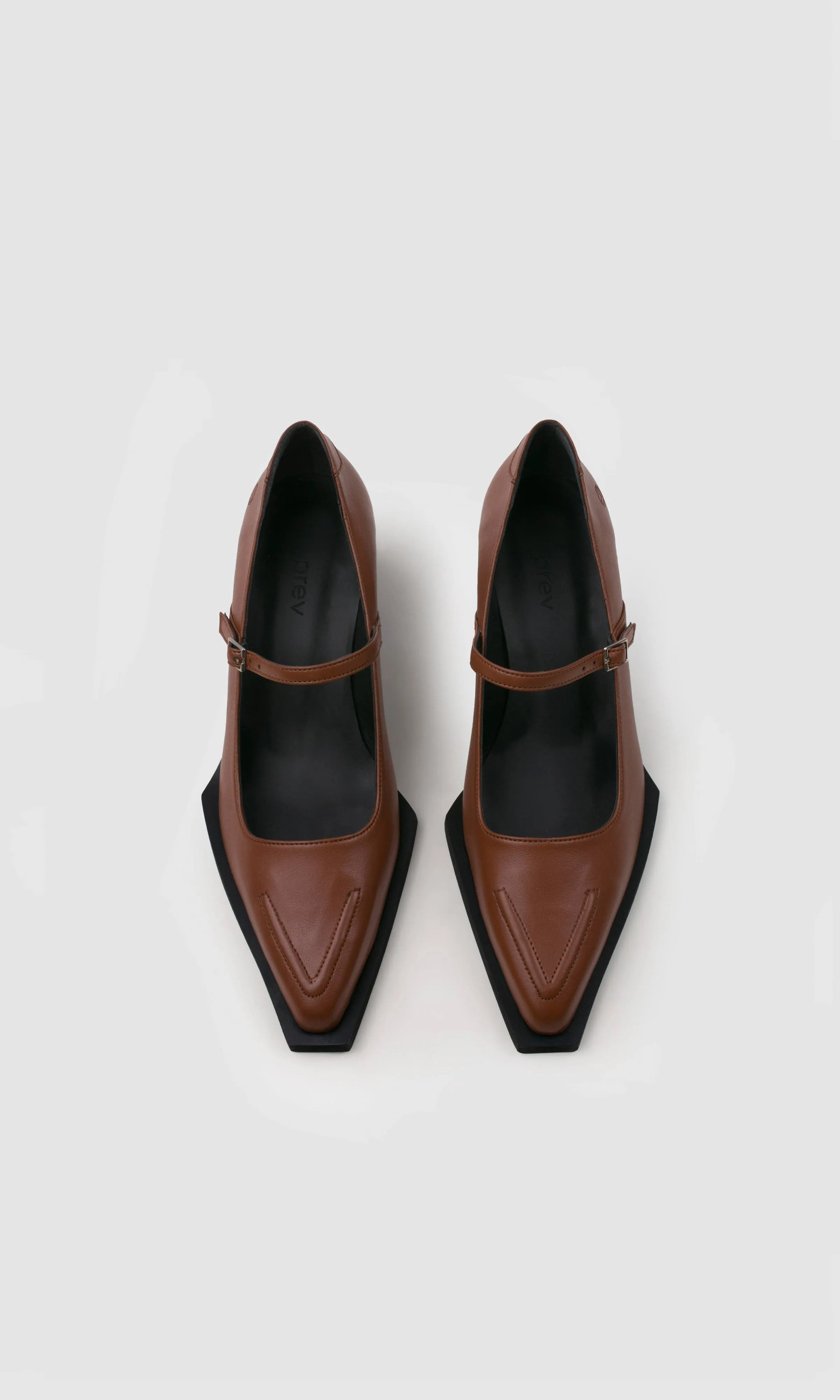 Julia Apple Leather Vegan Pumps | Chestnut