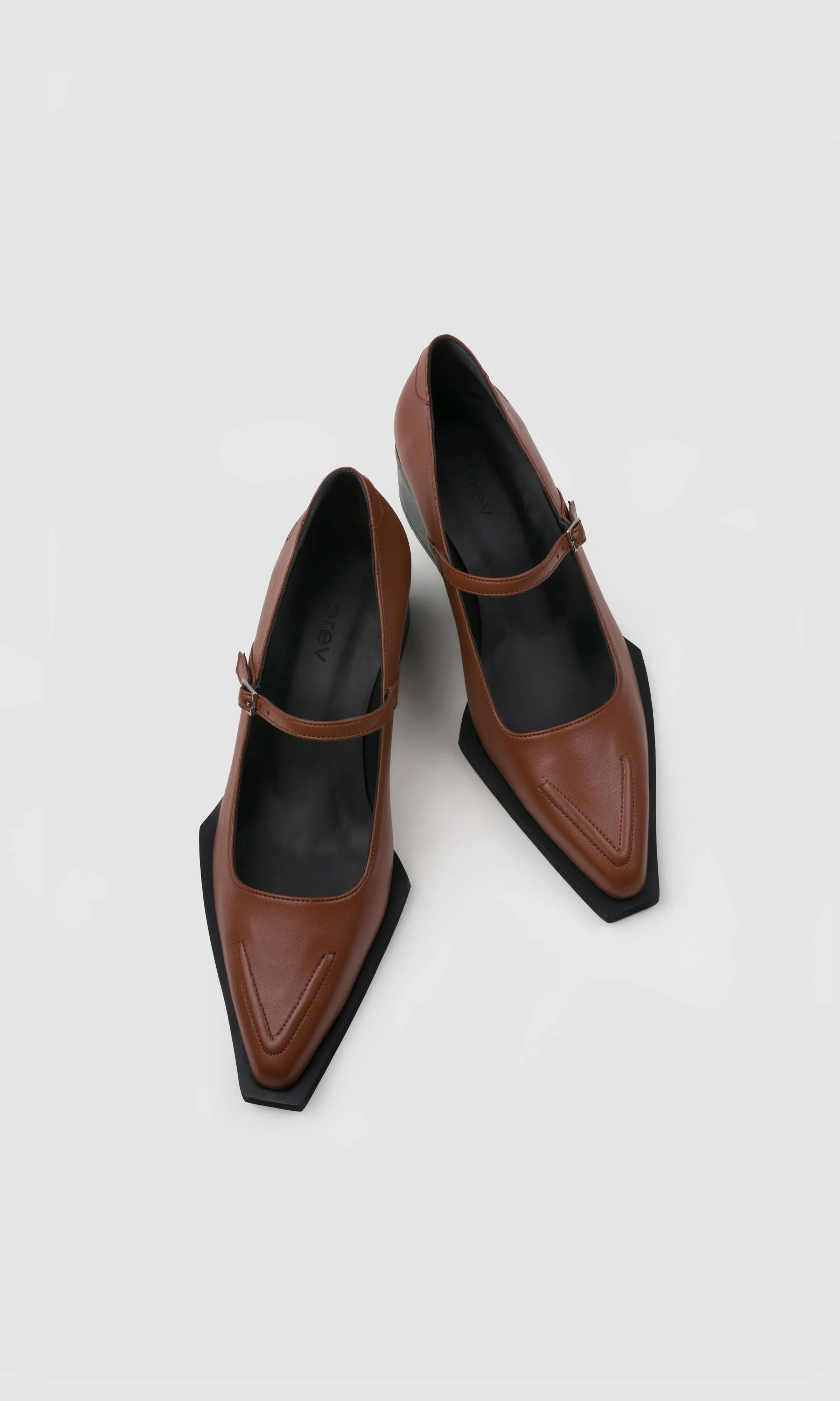 Julia Apple Leather Vegan Pumps | Chestnut