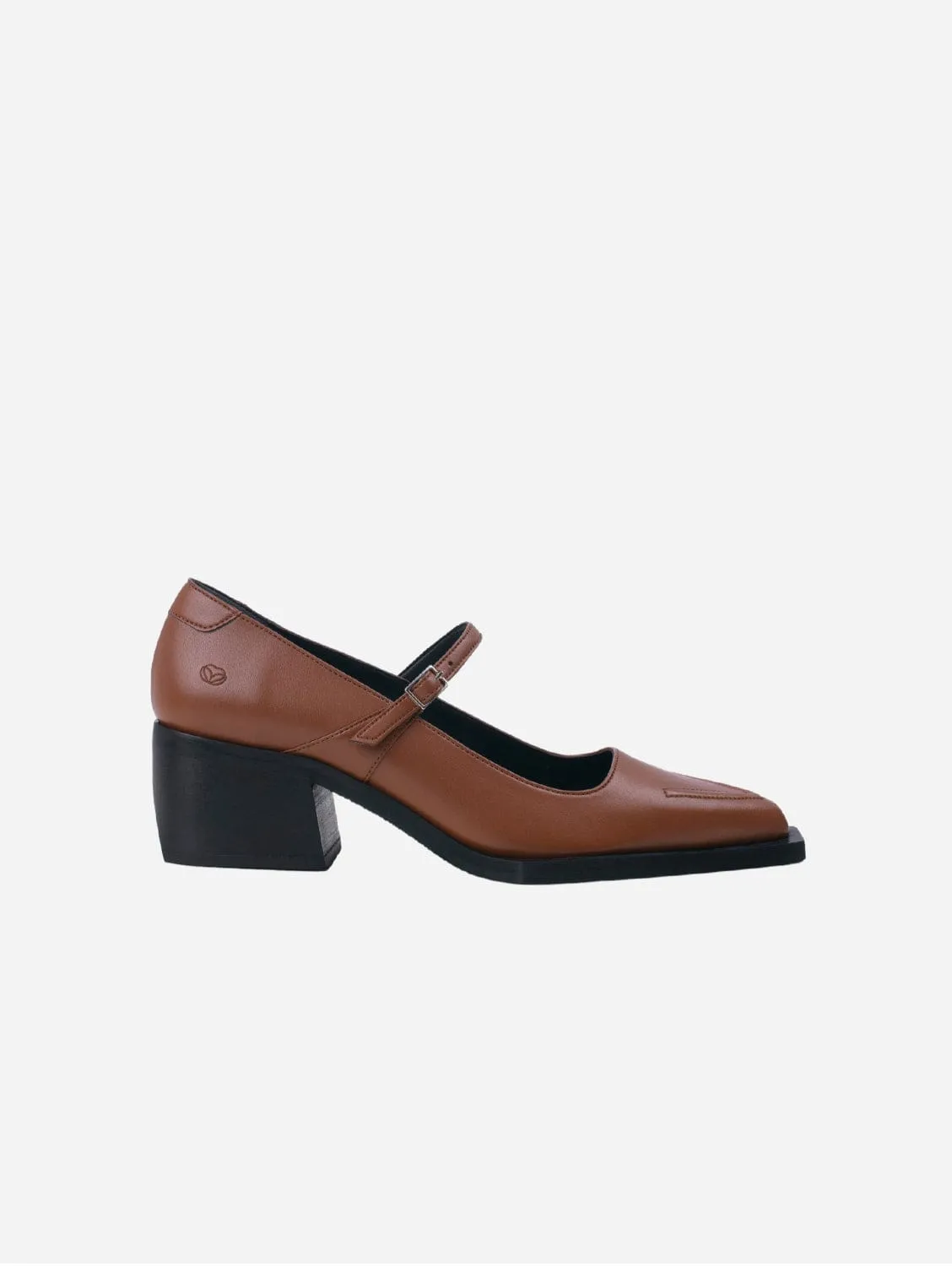 Julia Apple Leather Vegan Pumps | Chestnut