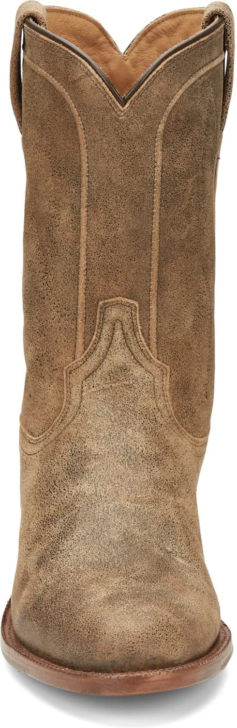 Justin 10in Goat Mens Desert Tan Monterey Leather Cowboy Boots