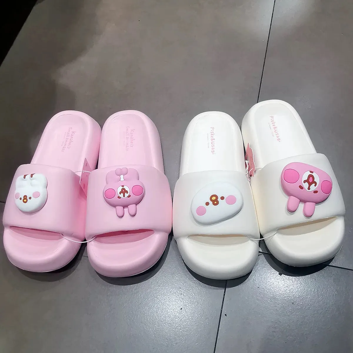 Kanahei X Miniso | Slippers Usagi Piske Pink Rabbit White Chicken - Kawaii items Cute Shoes