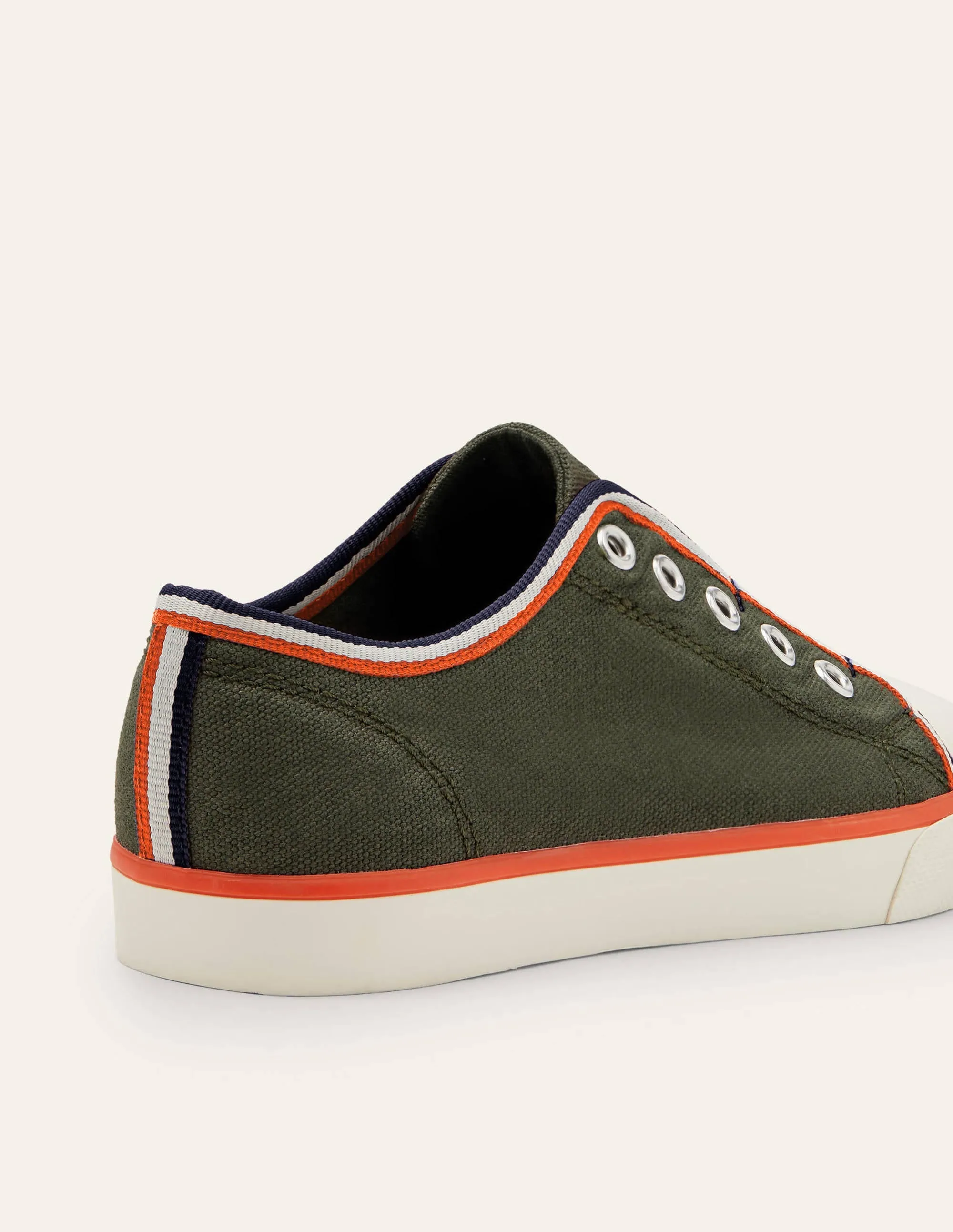 Laceless Canvas Pull-ons-Khaki