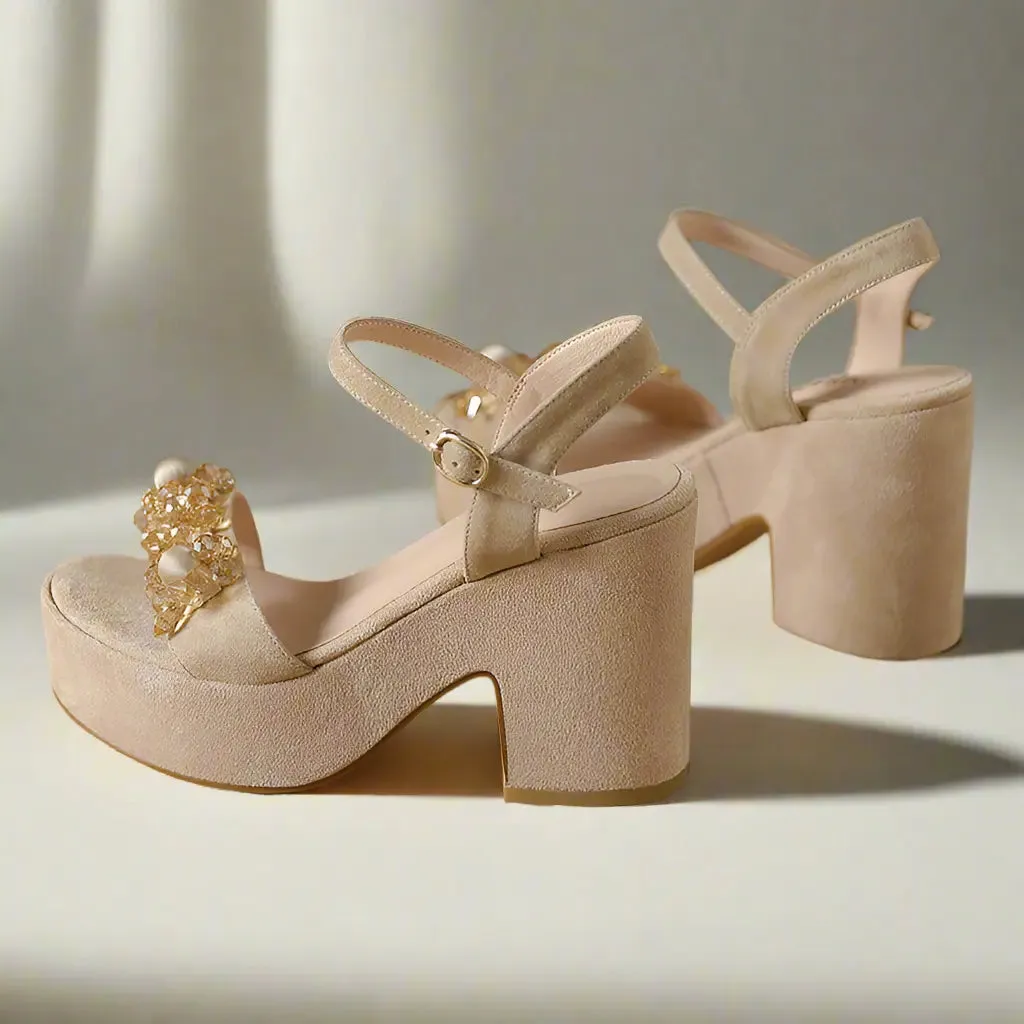 Leena Nude Platform Sandals